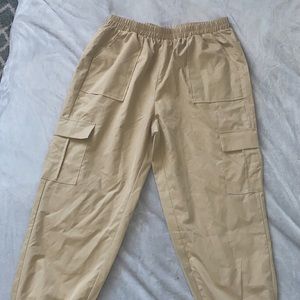 khaki Colored Joggers With Extra Pockets